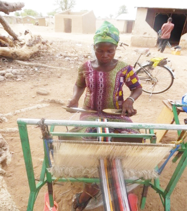 Awenemi Apogyanga, a LEAP beneficiary at work in her weaving industry1